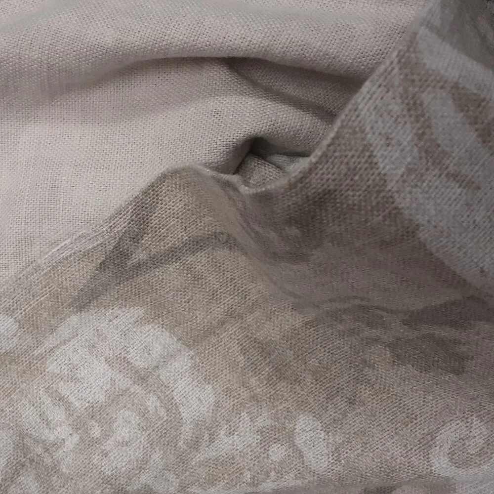 Restoration Hardware VINTAGE Italian Block Print Floral Beige KING Duvet Cover